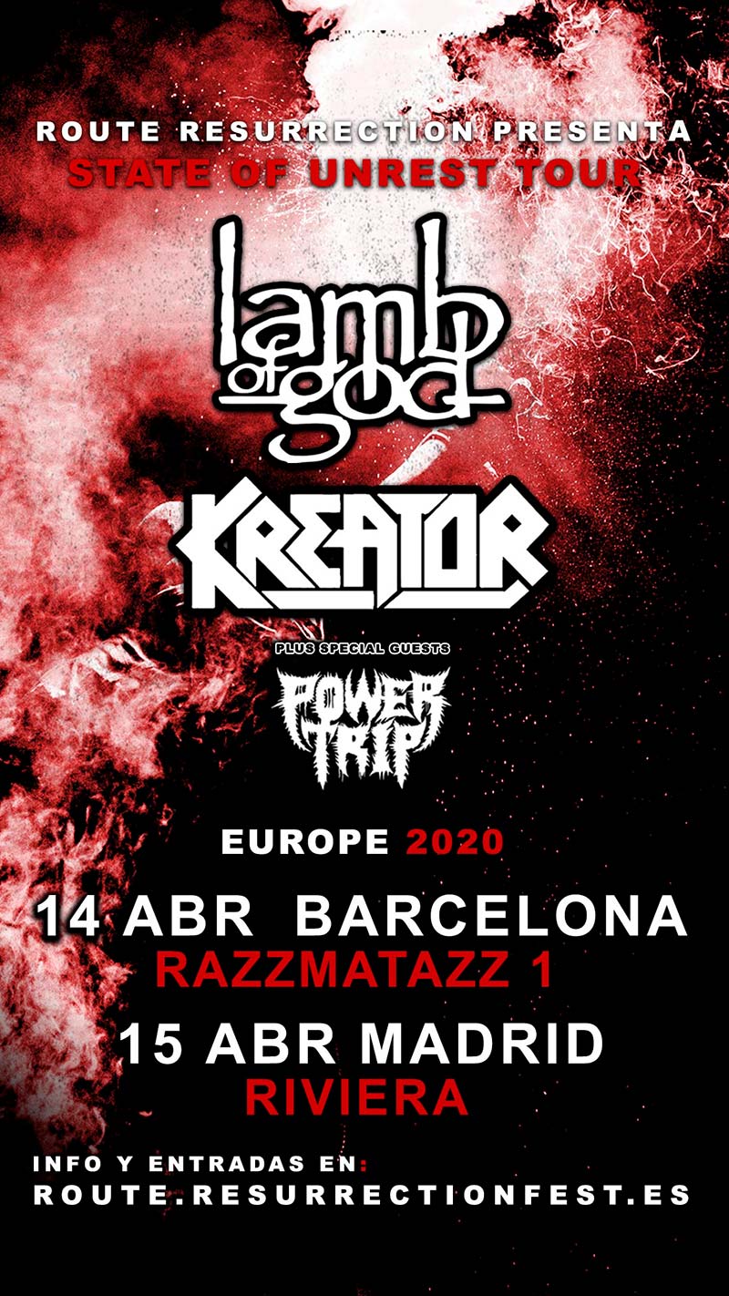 Lamb of God + Kreator en Sala Riviera - Concierto - Sala La Riviera